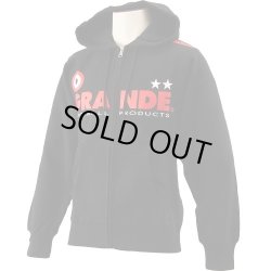 画像1: GRANDE プロトタイプ ヘビージップパーカー ブラック/レッド