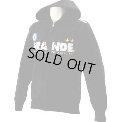 画像1: GRANDE プロトタイプ ヘビージップパーカー ブラック/ホワイト