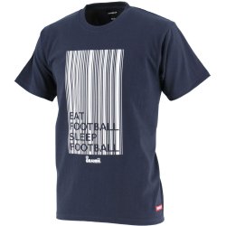 画像1: Barcode PRINT S/S-T NAVY/WHITE