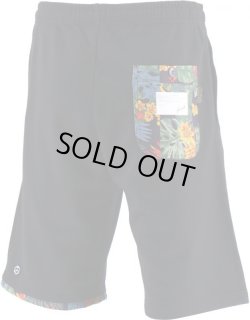 画像2: GRANDE F.P.アロハ柄ポケット付スウェットハーフパンツ　ブラック