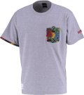 GRANDE F.P.アロハ柄ポケット付コットンTシャツ　ヘザーグレー