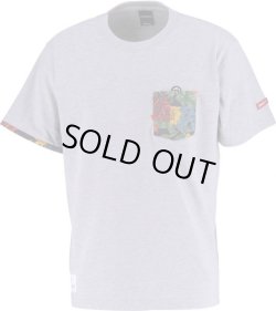 画像1: GRANDE F.P.アロハ柄ポケット付コットンTシャツ　ヘザーグレー