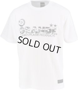 画像1: 【キッズ＆ジュニアサイズ】GRANDE カモ柄 ジュニアドライメッシュTシャツ　ホワイト/ブラック
