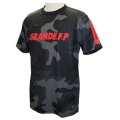 GRANDE.F.P カモ.トレーニングメッシュシャツ ブラック×レッド