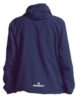 画像2: GRANDE.F.P ナイロンアノラックハーフジップパーカー ネイビー×ホワイト