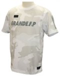 GRANDE.F.P カモ.トレーニングメッシュシャツ ホワイト×グレー