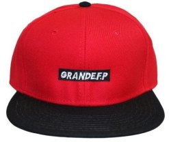 画像2: GRANDE.F.P 刺繍フラットバイザーキャップ レッド×ブラック