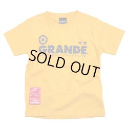 画像1: GRANDE.F.P　モノグラム柄プリント.コットンTシャツ.キッズサイズ　イエローｘネイビー