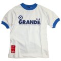 GRANDE.F.P　"Lasali″リンガーTシャツ.キッズサイズ　ホワイトｘロイヤルブルー