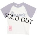 GRANDE.F.P　"Lasali″２トーンラグランTシャツ.キッズサイズ　ホワイトｘパープル