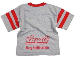 画像2: GRANDE.F.P　"Lasali″２トーンライン入りVネックシャツ.キッズサイズ　グレーｘレッド