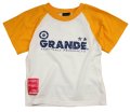 GRANDE.F.P　モノグラム柄２トーンラグランTシャツ.キッズサイズ　ホワイトｘイエロー