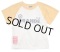 GRANDE.F.P　モノグラム柄２トーンラグランTシャツ.キッズサイズ　ホワイトｘイエロー