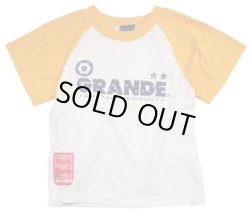 画像1: GRANDE.F.P　モノグラム柄２トーンラグランTシャツ.キッズサイズ　ホワイトｘイエロー