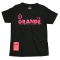 GRANDE.F.P　モノグラム柄プリント.コットンTシャツ.キッズサイズ　ブラックｘピンク