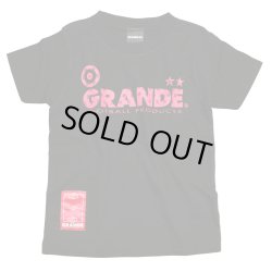 画像1: GRANDE.F.P　モノグラム柄プリント.コットンTシャツ.キッズサイズ　ブラックｘピンク