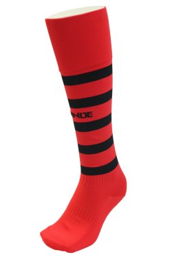 画像1: GRANDE.F.P BORDER FOOTBALL SOCKS レッドｘブラック