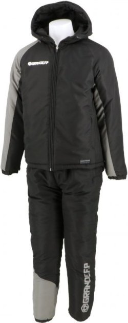 画像5: GRANDE.F.P.ツートン.ベーシック.フーデッドウォーマーハーフジャケット ブラックxグレー