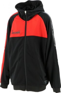 画像1: 【BIGサイズ対応商品】GRANDE.F.P.GRANDE.F.P 2トーン.ハイパー.フーデット.パイルジャージジャケット　ブラックｘレッド