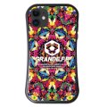 グランデ.エフ.ピーカレイドスコープ柄耐衝撃吸収型iphone11/XR対応グリップケース　マルチカラー