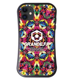 画像1: グランデ.エフ.ピーカレイドスコープ柄耐衝撃吸収型iphone11/XR対応グリップケース　マルチカラー