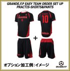 他の写真1: 【GRANDE.F.P.WEBショップ限定】５セット以上オーダーで背番号無料！！プラクティス上下セット　ブラックｘレッド