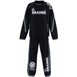 画像2: 【GRANDE.F.P.WEBショップ限定】５セット以上オーダーでエンブレム無料！！GRANDE ウインドクロスピステセットアップ ブラックｘグレー