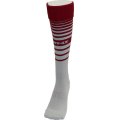 MULTI BORDER FOOTBALL SOCKS 　ライトグレーｘバーガンディ（エンジ）