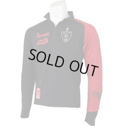 画像1: 【ジュニア対応】グランデ.エフ.ピー.ストレッチジャージ ハーフジップジャケット  ブラック/レッド