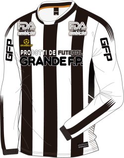 画像2: 【ジュニアサイズ】ISSY×GRANDE.F.Pコラボ！ブロックストライプ.長袖プラクティスシャツ　ホワイトｘブラック