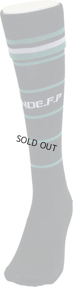 画像1: GRANDE.F.P THIN BORDER　FOOTBALL SOCKS 　ブラックｘグリーン