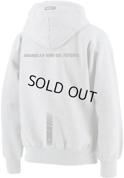 画像2:  GRANDE.F.Pハイパーロゴ.スウェットプルパーカー　グレーｘクローム