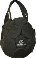 GRANDE.F.Pサッカーボール型トートバッグ　ブラックｘシルバー（銀：刺繍）
