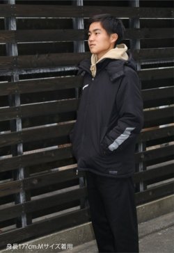 画像7: GRANDE.F.P.フード脱着ハイパー.ハーフウォーマージャケット ブラックxグレー