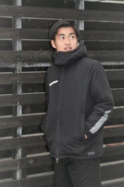 画像5: GRANDE.F.P.フード脱着ハイパー.ハーフウォーマージャケット ブラックxグレー