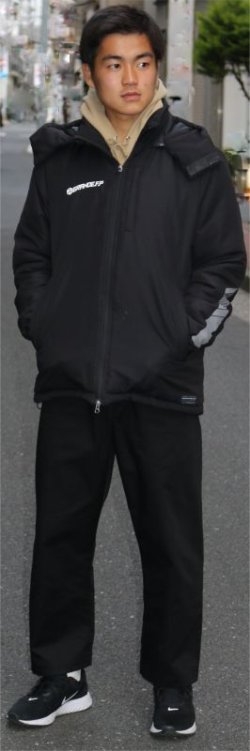 画像4: GRANDE.F.P.フード脱着ハイパー.ハーフウォーマージャケット ブラックxグレー