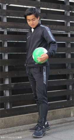 画像7: GRANDE.F.Pハイパー.ハーフジップ.ストレッチジャージジャケット　ブラックｘレッド