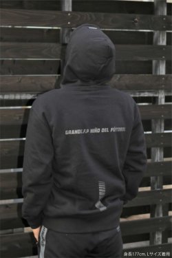 画像6:  GRANDE.F.Pハイパーロゴ.スウェットプルパーカー　ブラックｘクローム