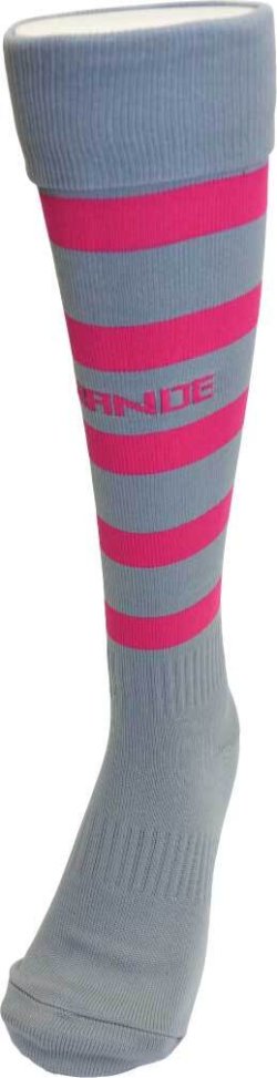 画像1: GRANDE.F.P BORDER FOOTBALL SOCKS グレーｘピンク