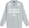 【BIGサイズ対応】GRANDE.F.P.ドライストレッチVネックピステ　グレーｘホワイト