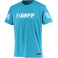  【BIGサイズ対応】GRFP.ドライストレッチプラクティスシャツ　.ターコイズブルーｘホワイト