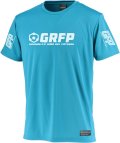  【BIGサイズ対応】GRFP.ドライストレッチプラクティスシャツ　.ターコイズブルーｘホワイト