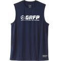 【BIGサイズ対応】GRFP.ドライストレッチノースリーブシャツ　ネイビーｘホワイト