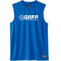 【BIGサイズ対応】GRFP.ドライストレッチノースリーブシャツ　ロイヤルブルーｘホワイト