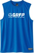 【BIGサイズ対応】GRFP.ドライストレッチノースリーブシャツ　ロイヤルブルーｘホワイト