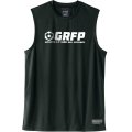 【BIGサイズ対応】GRFP.ドライストレッチノースリーブシャツ　ブラックｘホワイト