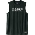 【BIGサイズ対応】GRFP.ドライストレッチノースリーブシャツ　ブラックｘホワイト