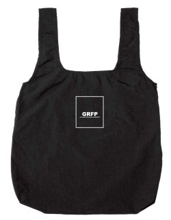 画像1: GRFP.ナイロンリップ.ポケッタブルエコバッグ　ブラック