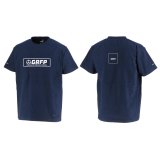 【BIGサイズ対応商品】GRFPボックスロゴ.プリントプレミアTシャツ　ネイビーｘホワイト