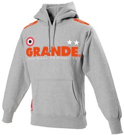 画像1: GRANDE プロトタイプ ヘヴィーウェイトスウェットプルパーカー 　グレーｘレッド